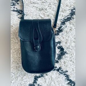 Black Leather Crossbody Bag